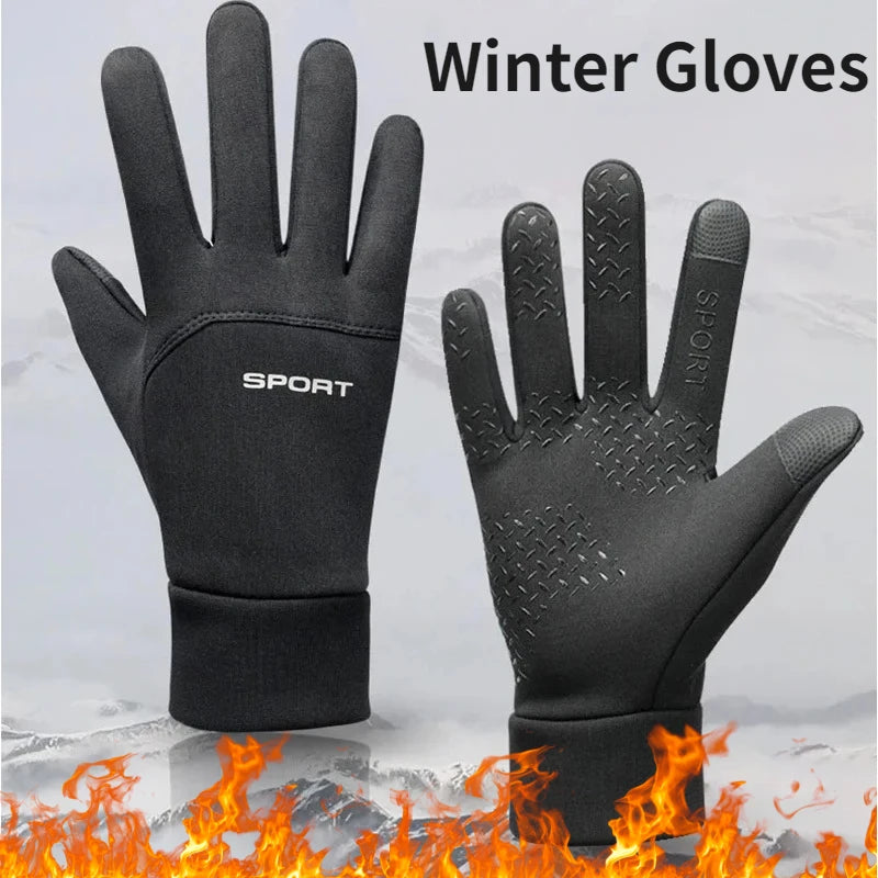 Outdoor Winter Warm Sports Runing Gloves Screen Touch Non-Slip Cycing Skiing Windproof Waterproof Full Finger Gloves Unisex Zpaxo