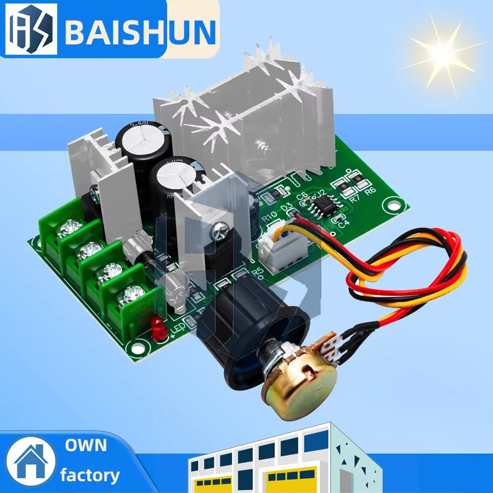 1PC DC 10–60V PWM Motor Speed Controller – 20A High Power Driver Module with Speed Regulator & Switch Zpaxo