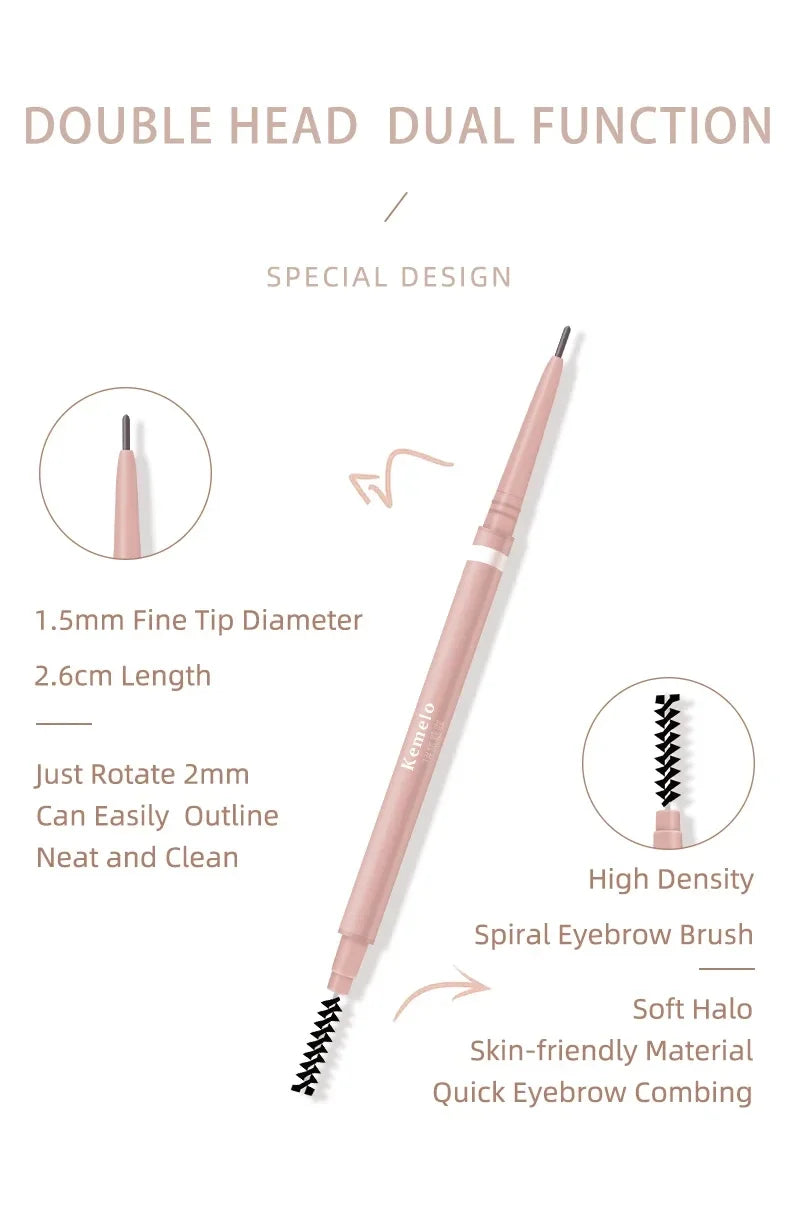 Waterproof Double-ended Eyebrow Pencil Ultra Fine Sweat-proof Long