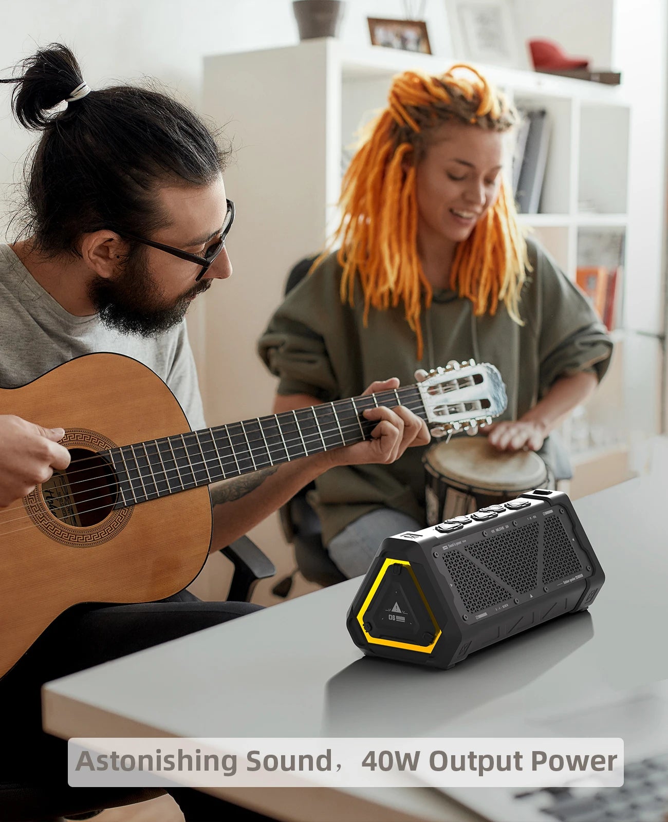 MLOVE P3 Outdoor Bluetooth Speaker, 40W Output Power Bluetooth 5.3 Speaker ,Stereo Sound IPX7 Waterproof,Micro SD Card,RGB Light Zpaxo