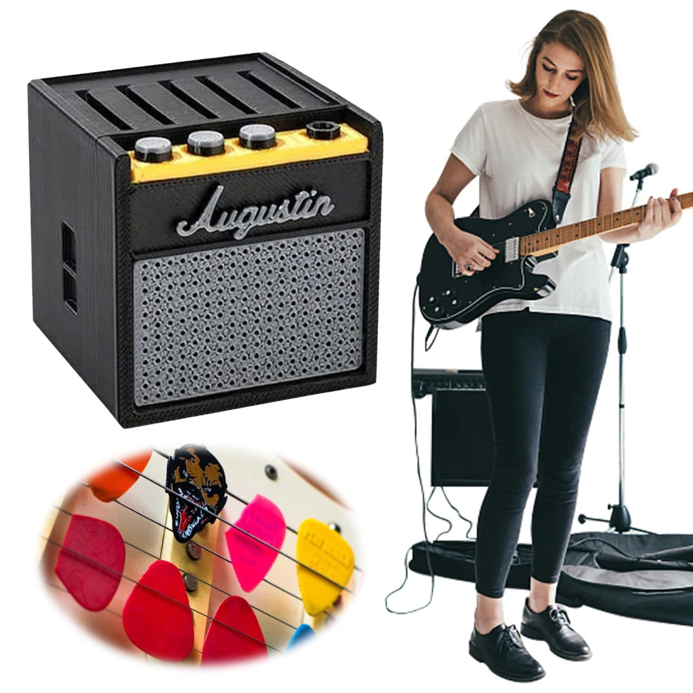 Portable Guitar Pick Holder 3D Printed Plectrum Storage Box Slot Capo