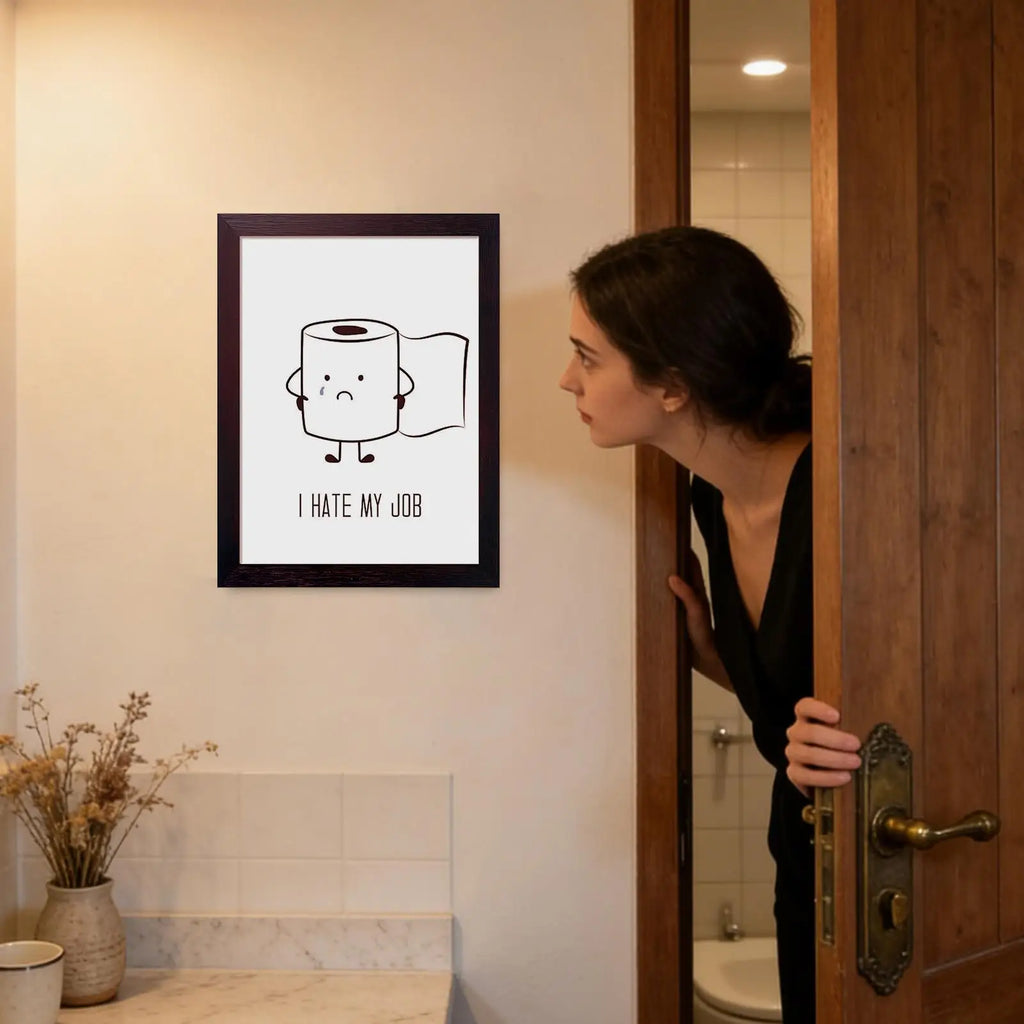 Funny Bathroom Wall Decor 30x40cm Unframed Poster Humorous Pinching