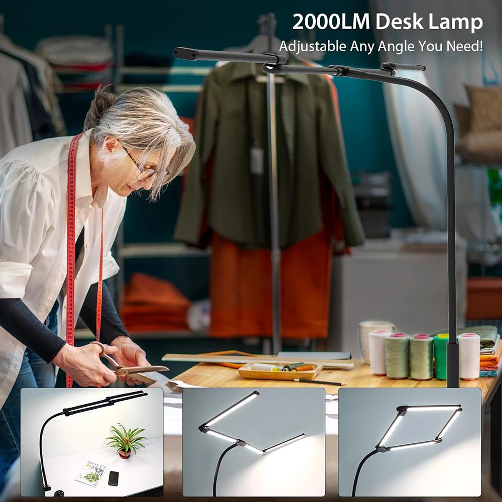 LED Ultra Bright Eye-caring Desk Lamp 24W Stepless Dimming Flexible Zpaxo