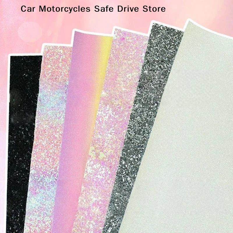 6-piece Bead Art Rainbow Glitter Fabric Iron-on Beads Baking Paper