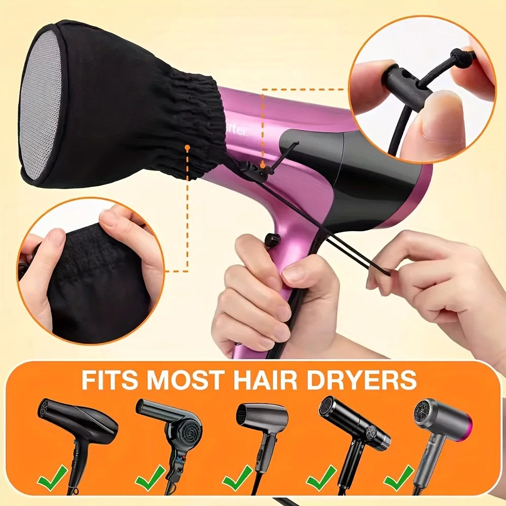 Hair Dryer Diffuser Vibration Cap Double-layer Nylon Sock Curling Zpaxo