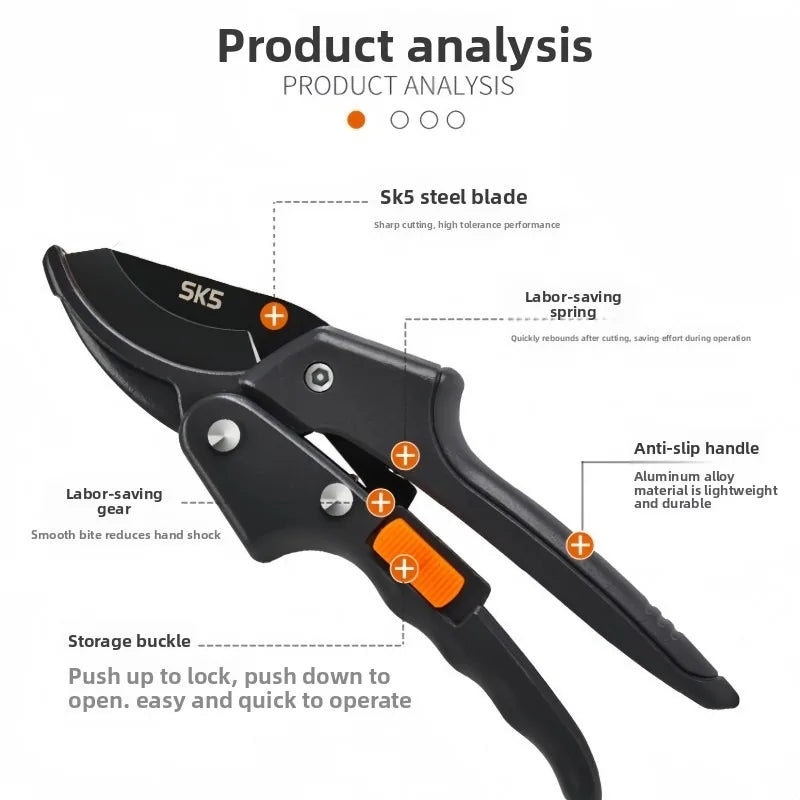Gardening Shears Flower Branch Scissors Garden Scissors Stainless Steel Potted Pruning Branch Shears Pruning Tool Zpaxo