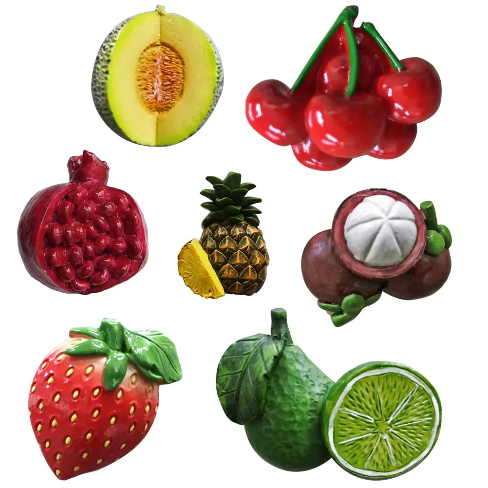 Simulation Fruit Refrigerator Magnets Premium Resin Material Non