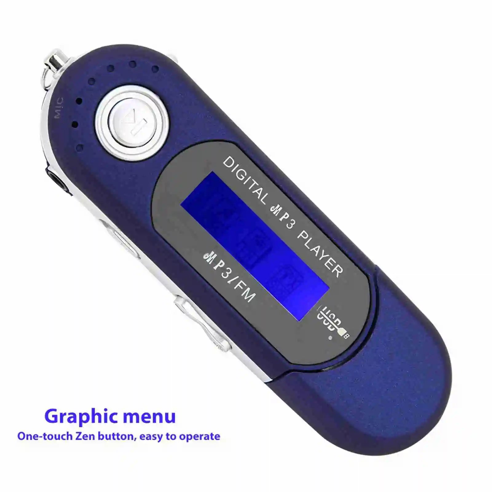 Portable Music MP3 USB Player LCD Screen Voice Black Blue White