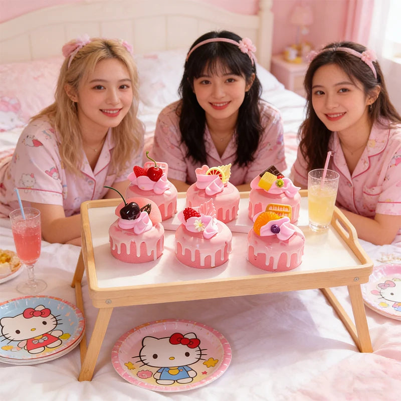 Realistic Artificial Cake Fake Model Pink Simulation Dessert