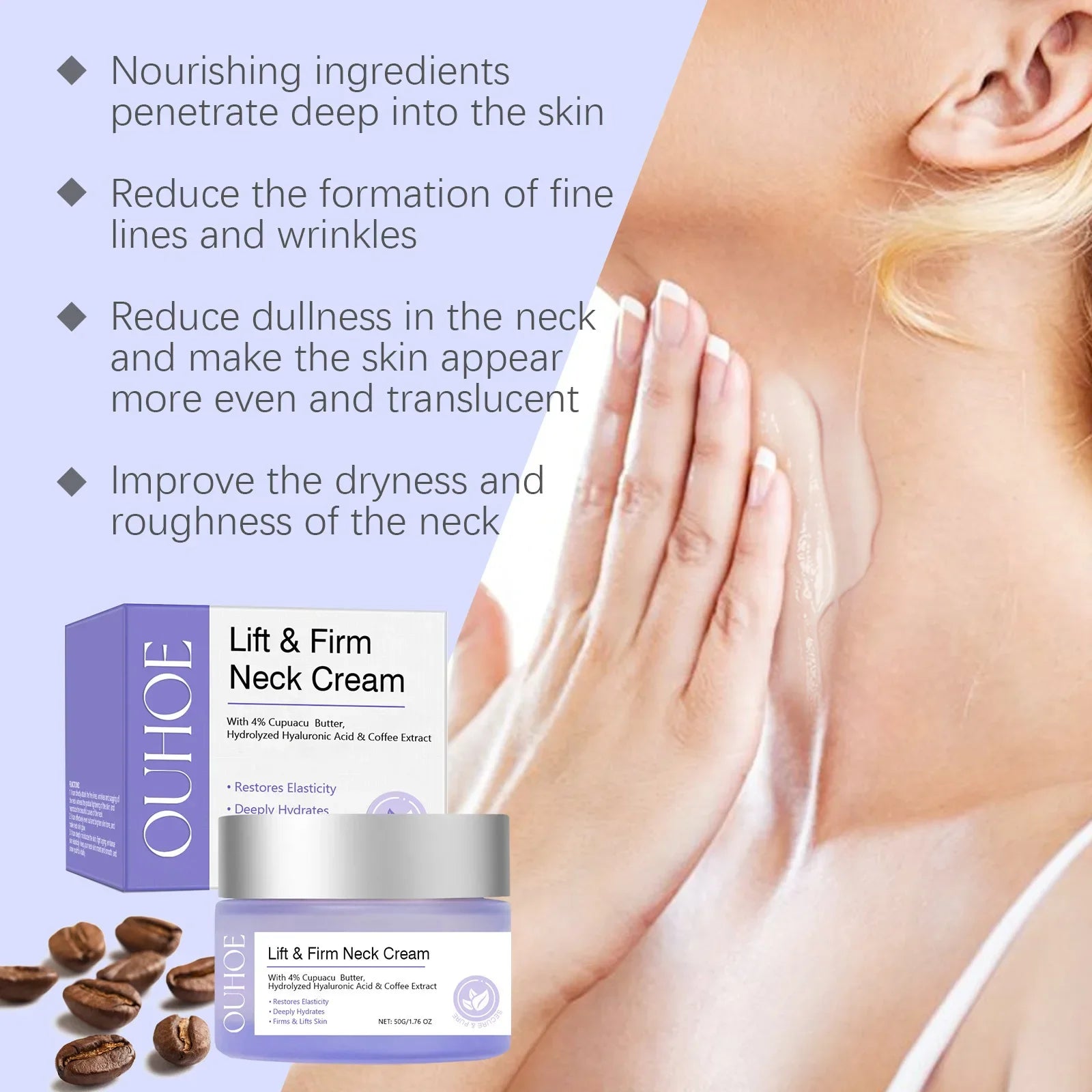 Ouhoe Neck Firming Cream – Lift, Tighten & Reduce Fine Lines Neck Firming Cream Zpaxo