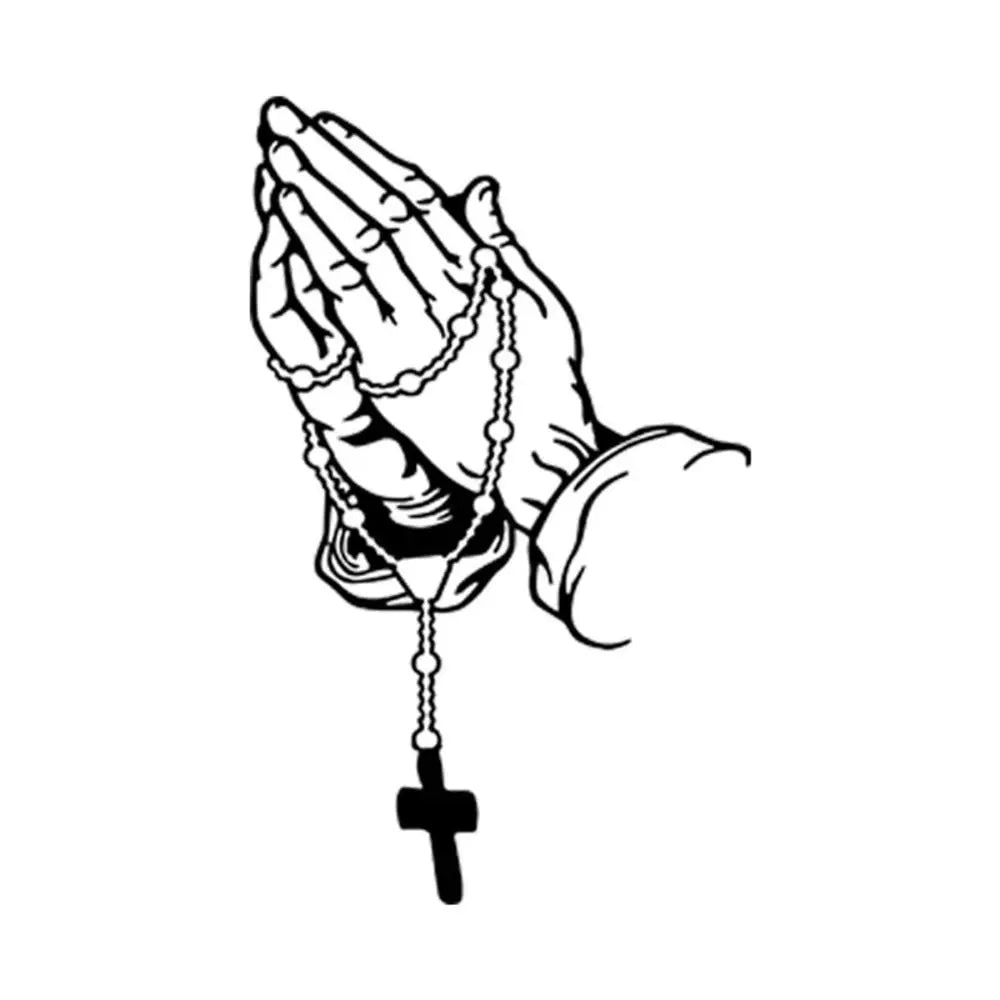 Prayer Gesture Car Laser Sticker Easy Install Self Adhesive Zpaxo