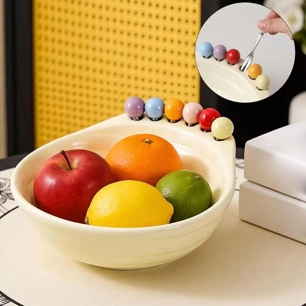 Salad Bowl Food Serving Dish Forks Yogurt Utensils Snack Fruit