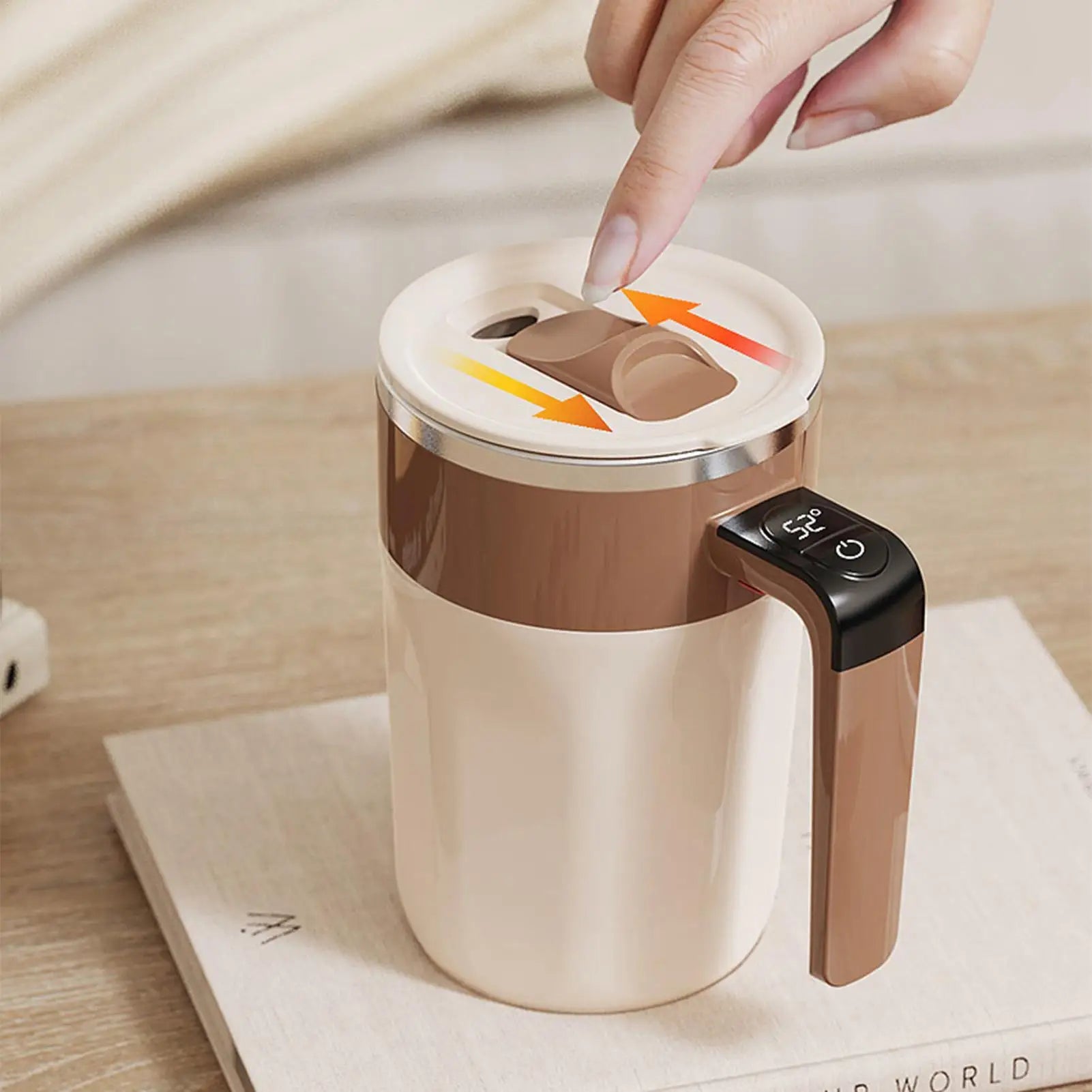 Self Stirring Mug Rechargeable Drinkware Lid Electric Coffee Cup