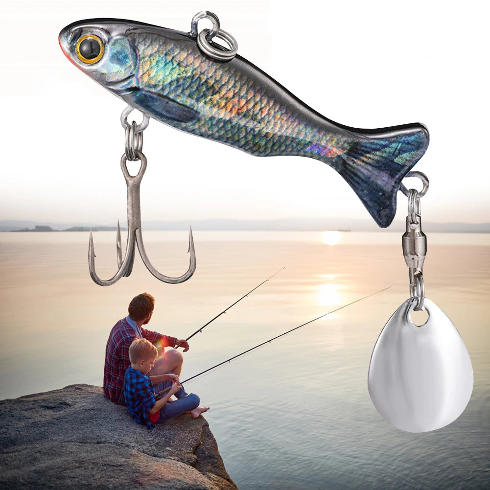 Metal Vib Fishing Lure 23g Hard Bait with Sharp Treble Hooks Fishing Bait Bass Pike Carp Sea Fishing Lure Zpaxo