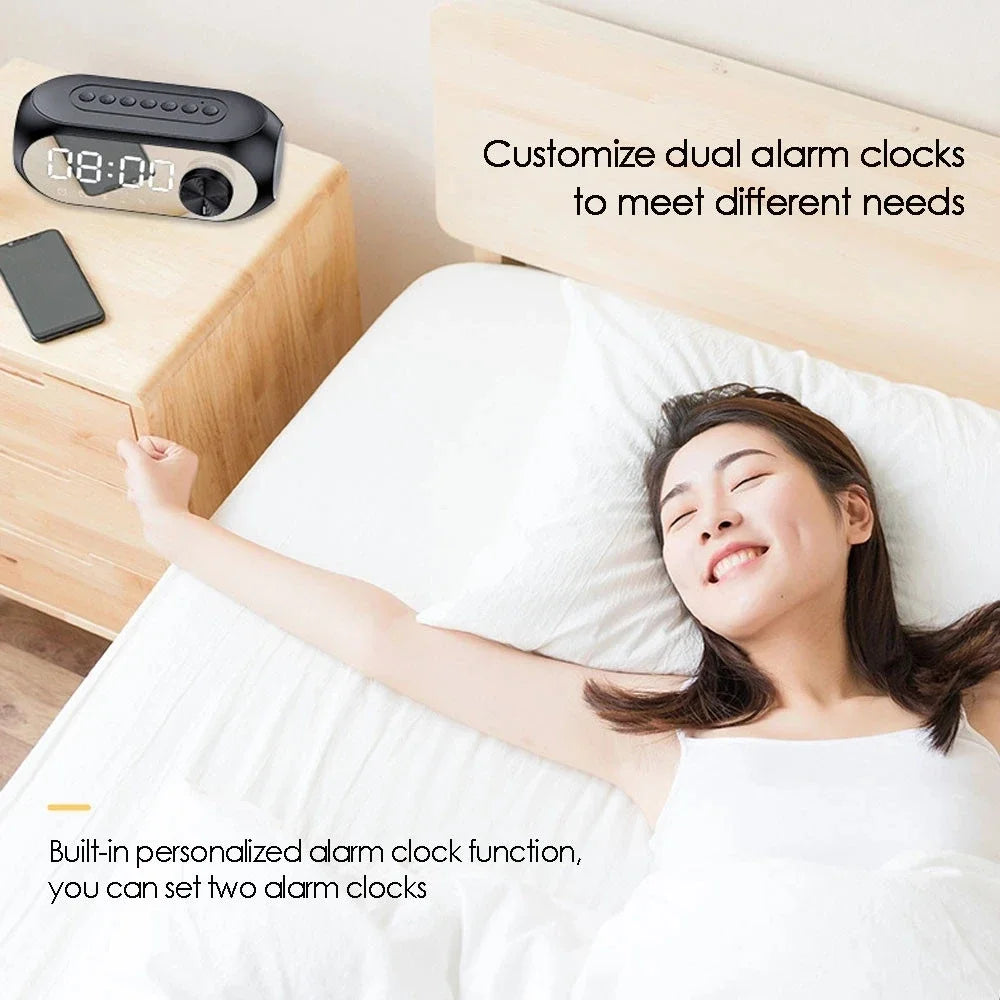 Outdoor Portable S8 Bluetooth Speaker Alarm Clock FM Radio Wireless