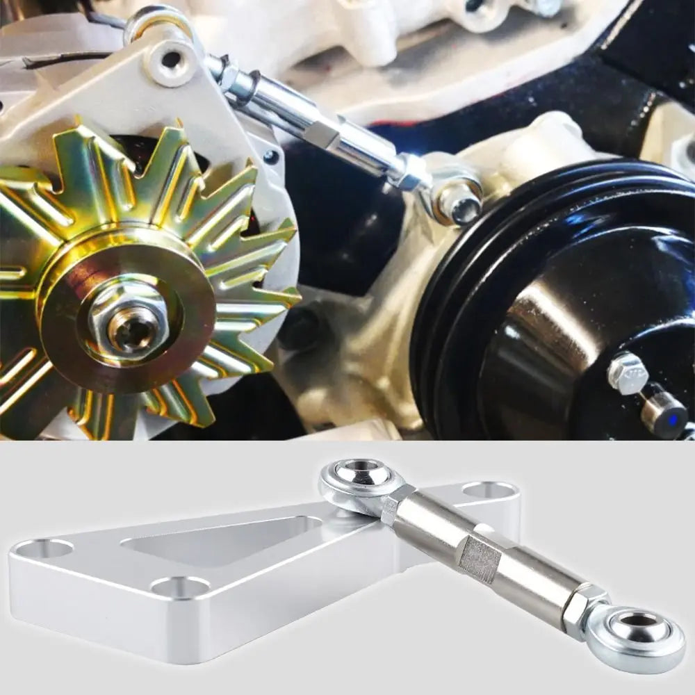 Aluminum Alloy Alternator Bracket Kit Polished Finish Adjustable Design Water Pump Bracket Kit Long Water Pump Zpaxo