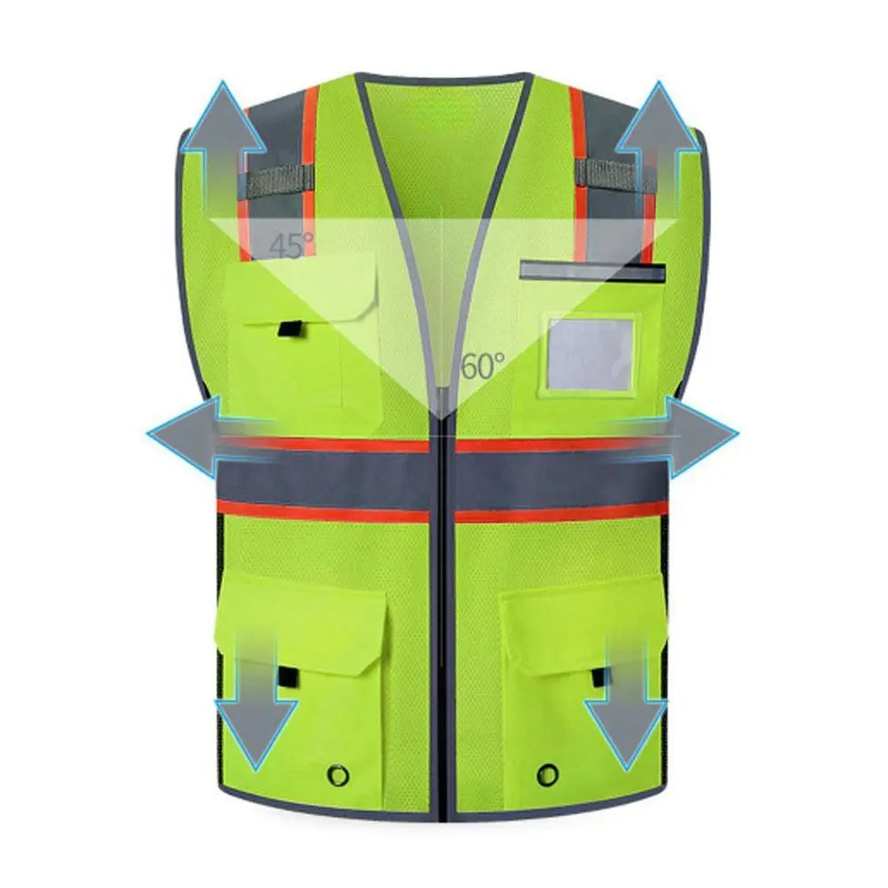 Visibility Reflective Safety Vest Wear Resistant Fashion Traffic Zpaxo