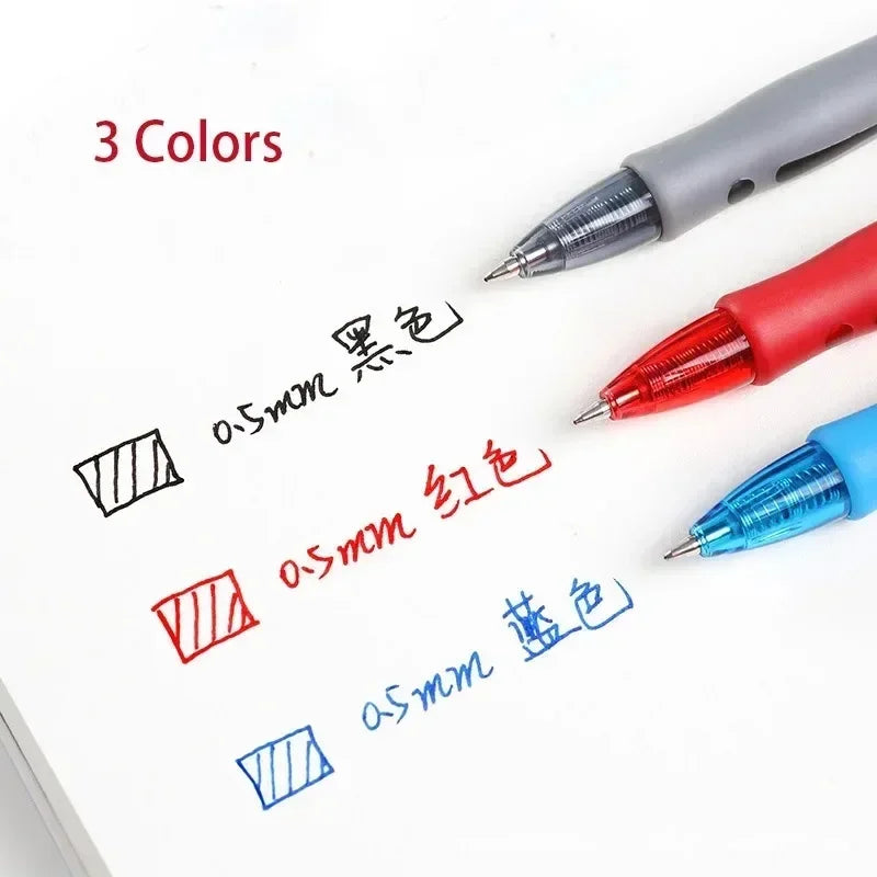 Retractable Gel Pens 6/12 Pack – Black, Red & Blue Ink 0.5mm