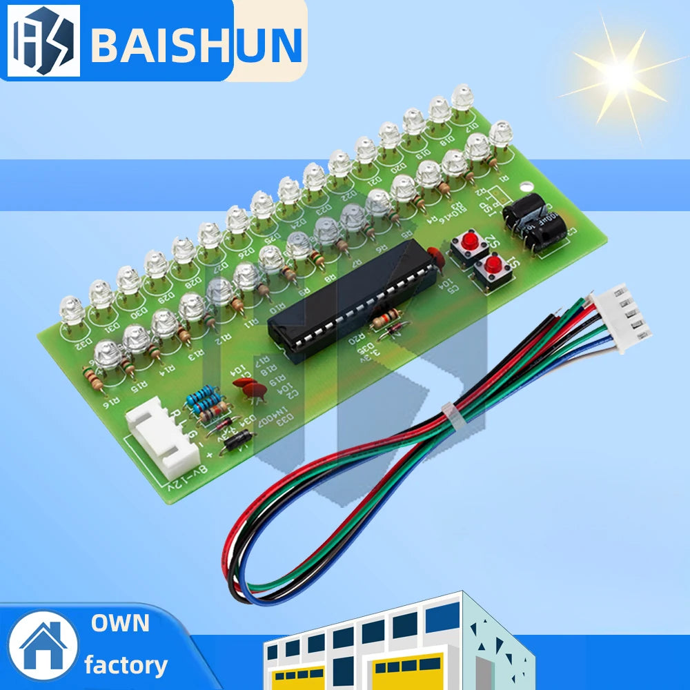 16-Segment MCU-Controlled VU Meter: Dual-Channel LED Audio Indicator – Adjustable Sensitivity, Green Backlight (8-12V) Zpaxo