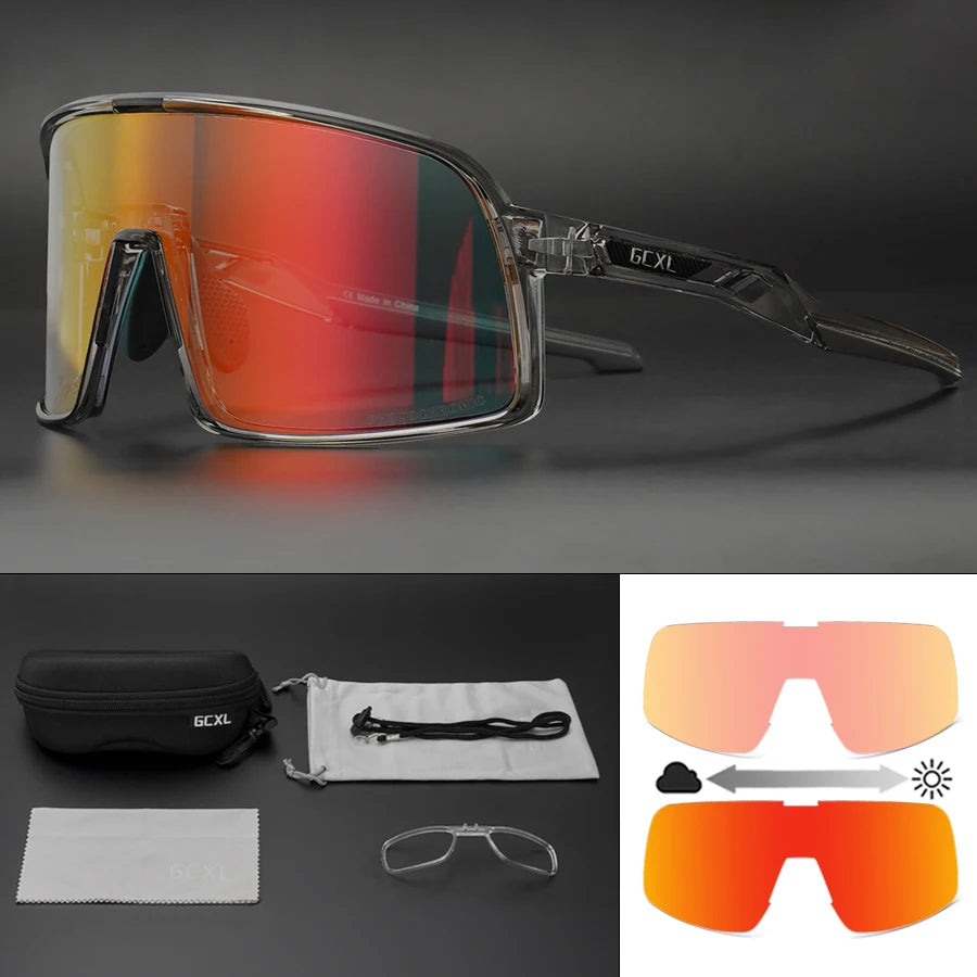NEW Photochromic Outdoor Sport Bike Sunglasses Men Women Bicycle MTB Road Cycling Glasses UV400 Fishing Goggles Running Eyewear Zpaxo Color6 Photochromic