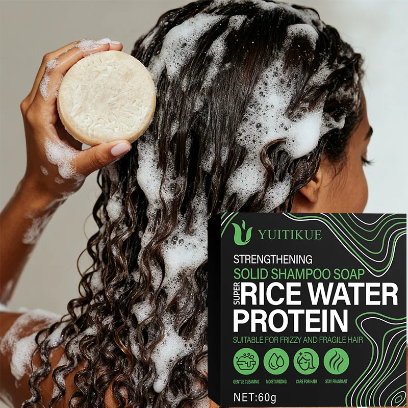 YUITIKUE Rice Protein Shampoo Bar – Frizzy & Fragile Hair 60g Solid Shampoo Bar Zpaxo Default Title