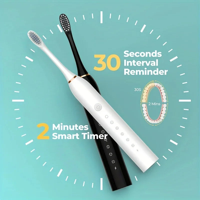 Electric Toothbrush Soft Bristles 6 Speed Automatic for Adults & Kids Universal Smart Charging All Ages Compatible Zpaxo