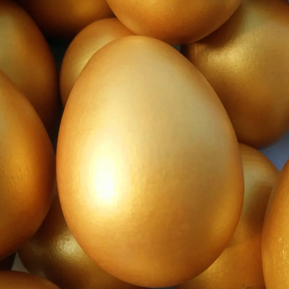3D Wooden Easter Egg Golden Ornament DIY Decoration Kids Adults