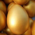3D Wooden Easter Egg Golden Ornament DIY Decoration Kids Adults