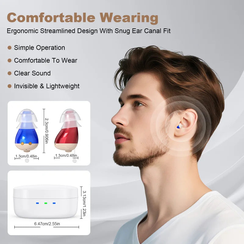 Rechargeable Hearing Aid Intelligent Sound Amplifier Noise Reduction