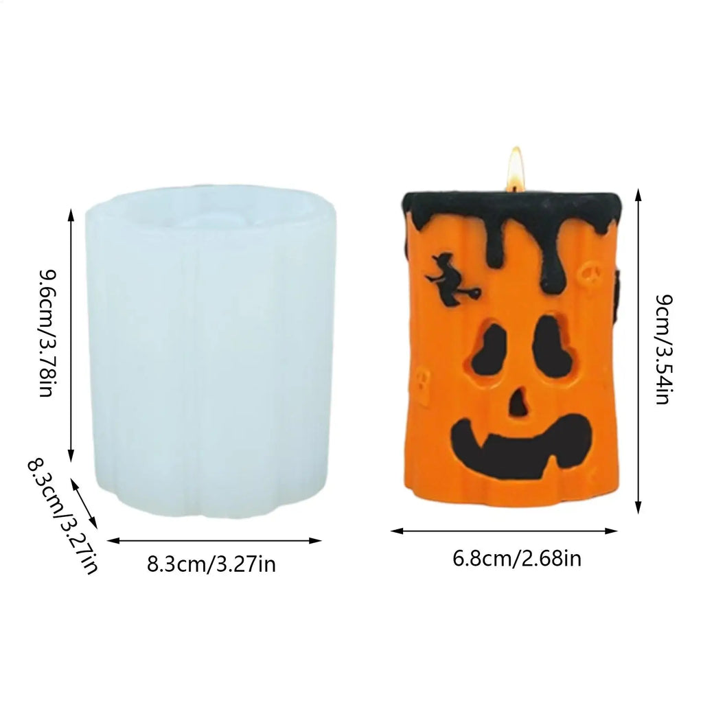 Candle Casting Halloween Mold Ghost Face Pumpkin Reusable Silicone