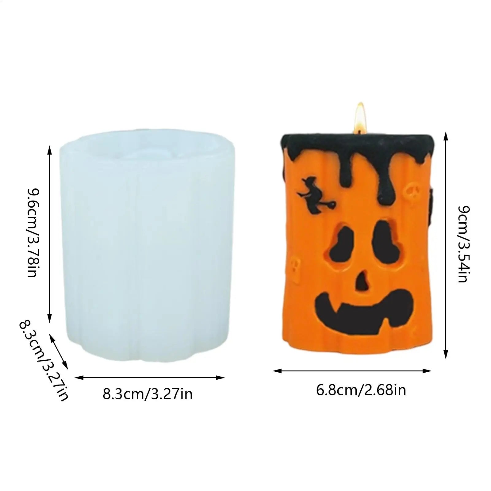 Candle Casting Halloween Mold Ghost Face Pumpkin Reusable Silicone