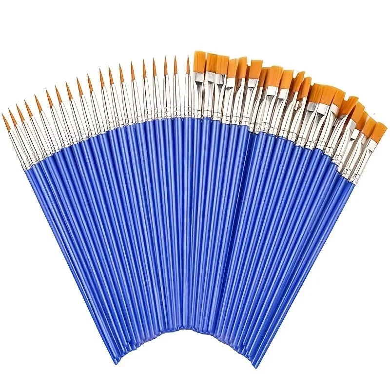 20-100pcs Painting Brushes Set Multifunction Hook Line Painting Pen Nylon Hair Paint Brush For Oil Acrylic Watercolor Stationery Zpaxo