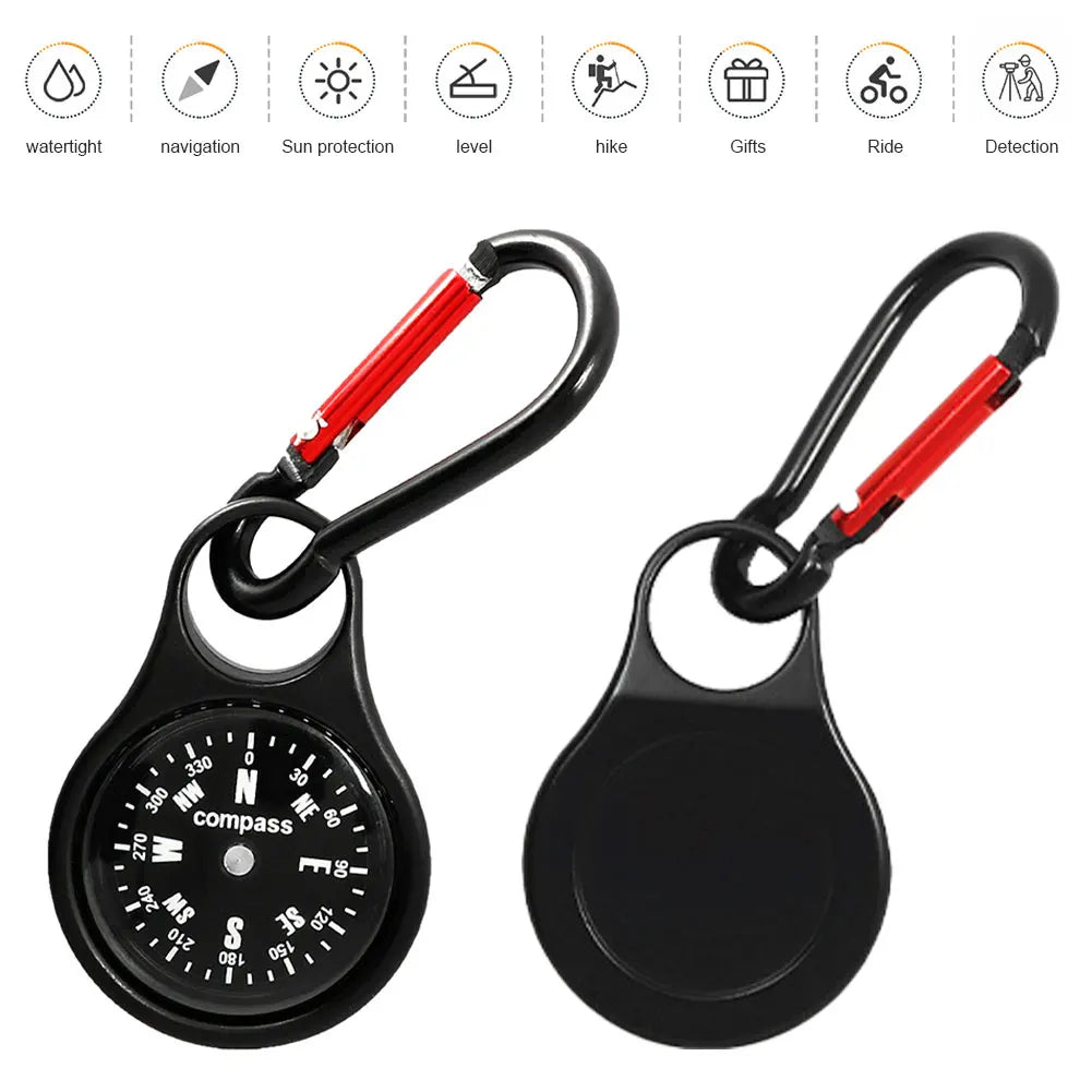 Mini Survival Compass Carabiner Portable Pocket Lightweight Keychain