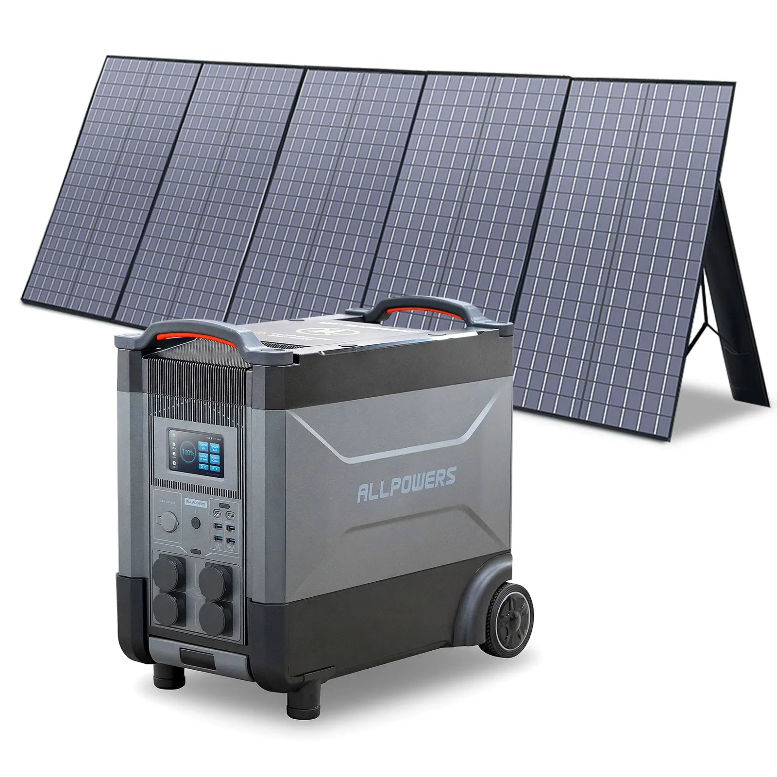 ALLPOWERS Solar Generator R4000 400W Panel 4 X 4000W 6000W Surge AC Zpaxo 4000W with 400W United Kingdom EU