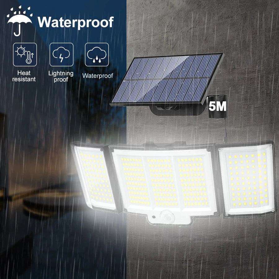 238/328 LED Solar Lamp Outdoor 348Wall Lamp IP65 Waterproof Spotlights Lamp Motion Sensor Solar 3 Mode Street Light Garden Decor Zpaxo