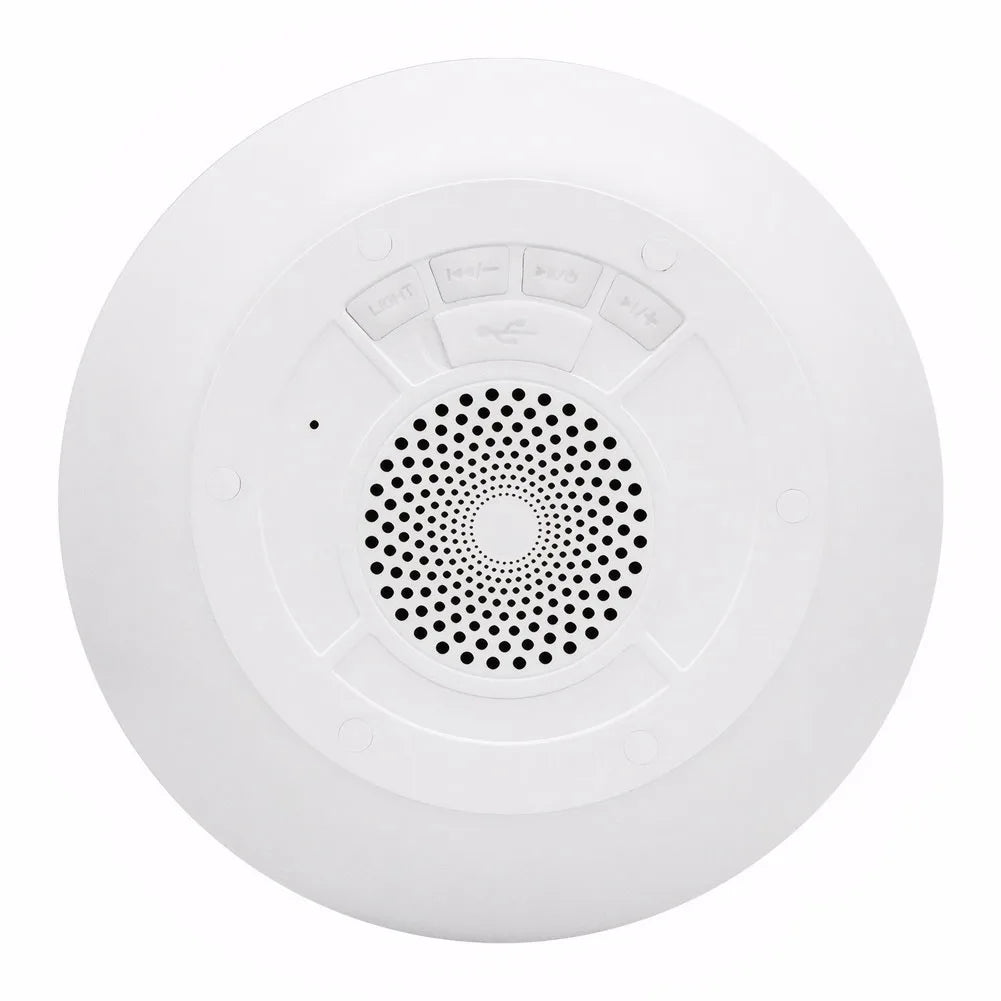 Floating Pool Speaker with Colorful Lights Wireless Speaker IPX7 Waterproof Shower Speaker for Pool Spa and Outdoor Zpaxo White