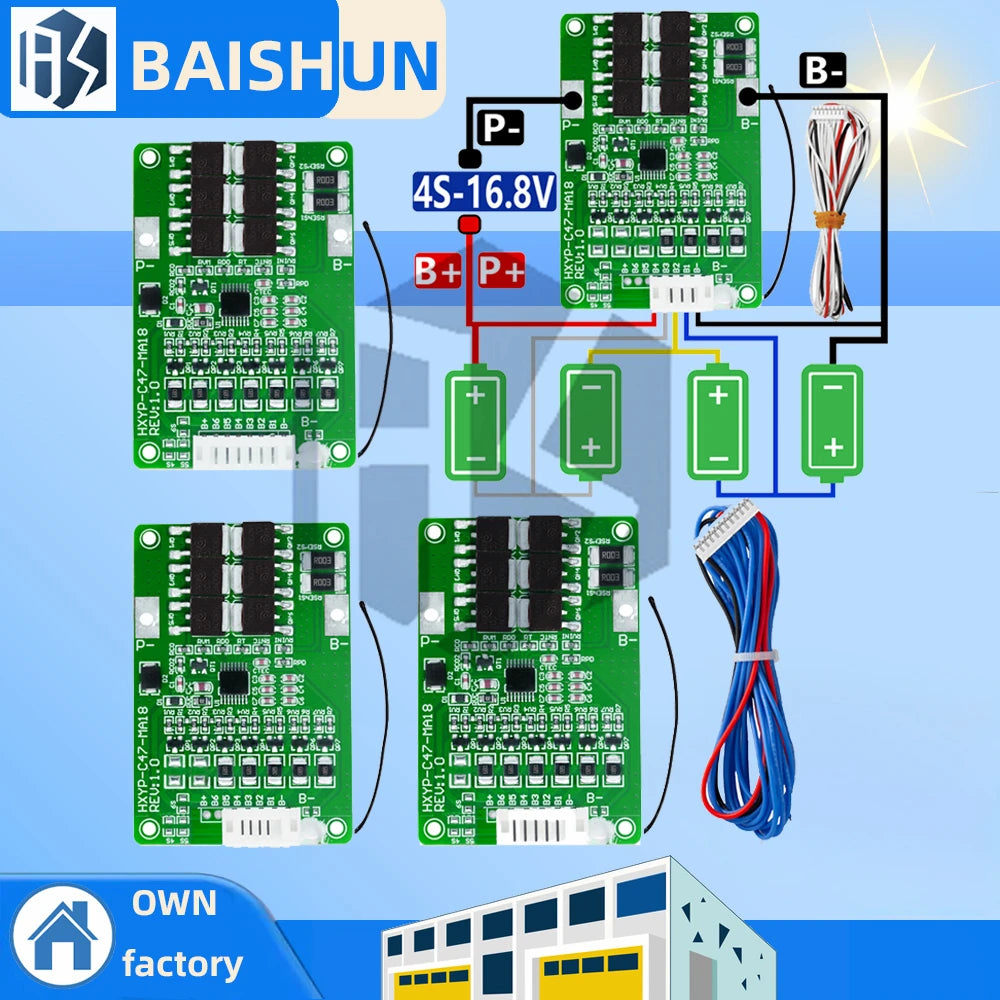 18650 BMS Board 4S 5S 6S 7S 16 8V-21V 20A Protection LMO Ternary Zpaxo