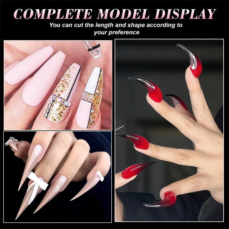 70/140/150pcs Eagle's Talon False Nail Tips Short Curved Stiletto Clear Soft Fake Nails Extension for DIY Nail Salon Manicure Zpaxo