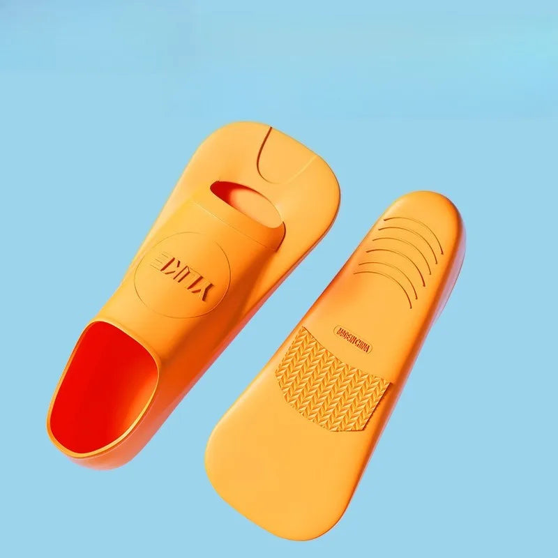 Swimming Fins Men's and Women's Freestyle Children's Silicone Short Adult Lightweight Professional Diving Training Equipment Zpaxo