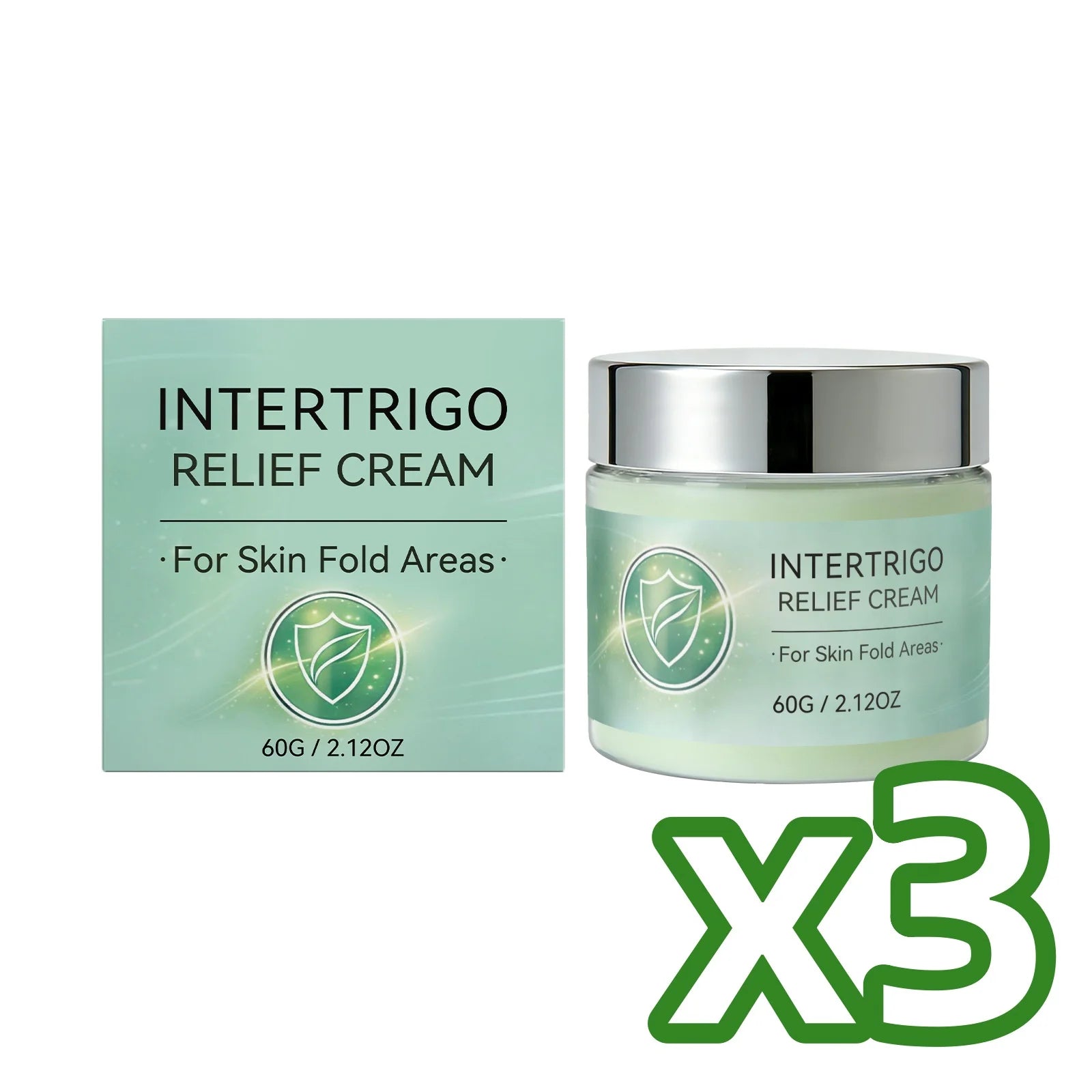 Intertrigo Relief Cream – Skin Fold Care & Anti-Chafing Treatment Skin Fold Cream Zpaxo 60g Boxed x 3