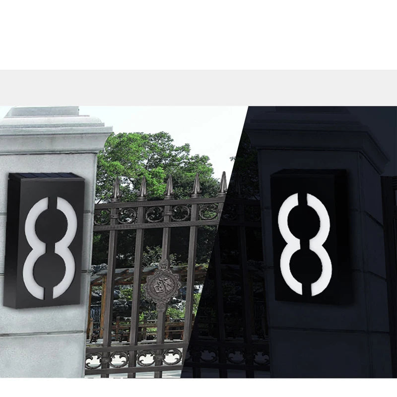 Solar LED Number 0-9 Lights Outdoor House IP65 Waterpoof Garden Zpaxo