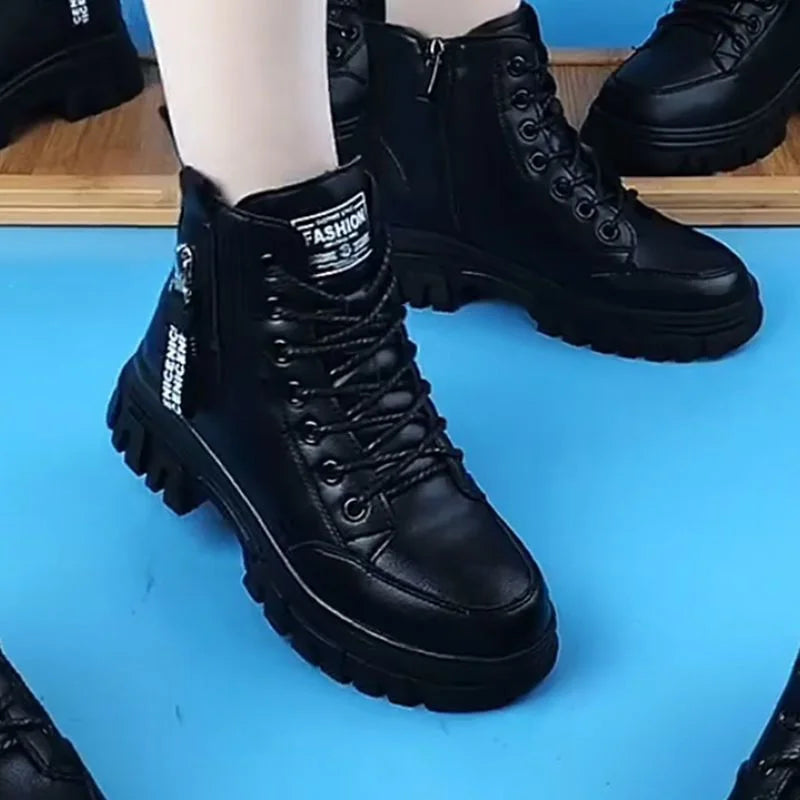 Shoes 2023 Fashion Winter Warm Women Black Casual Velvet All-match Zpaxo