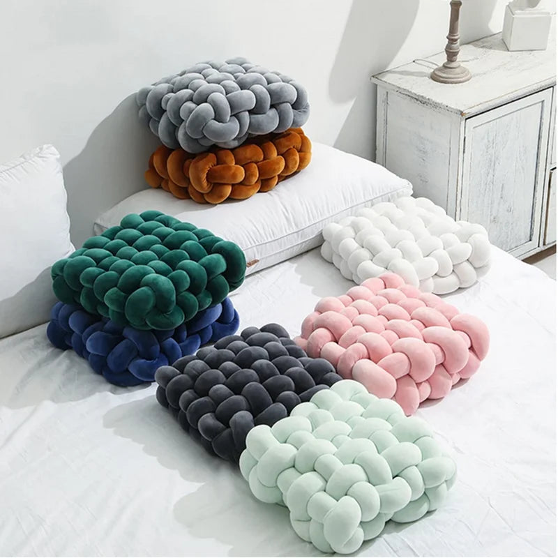 Knot Pillow Soft Throw Home Decoration Cushion Square Office Knotted