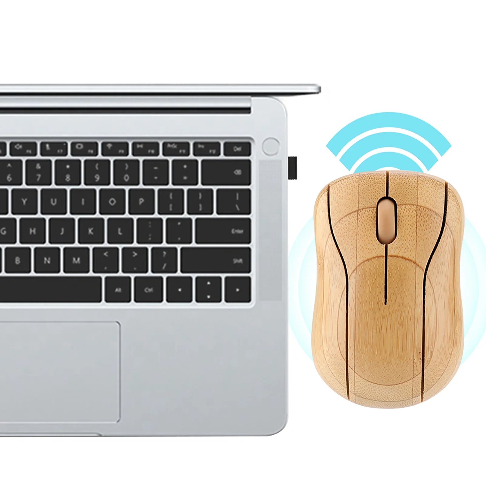 2 4GHz Bamboo Wireless Optical Mouse Laptop Computer Wooden Wood
