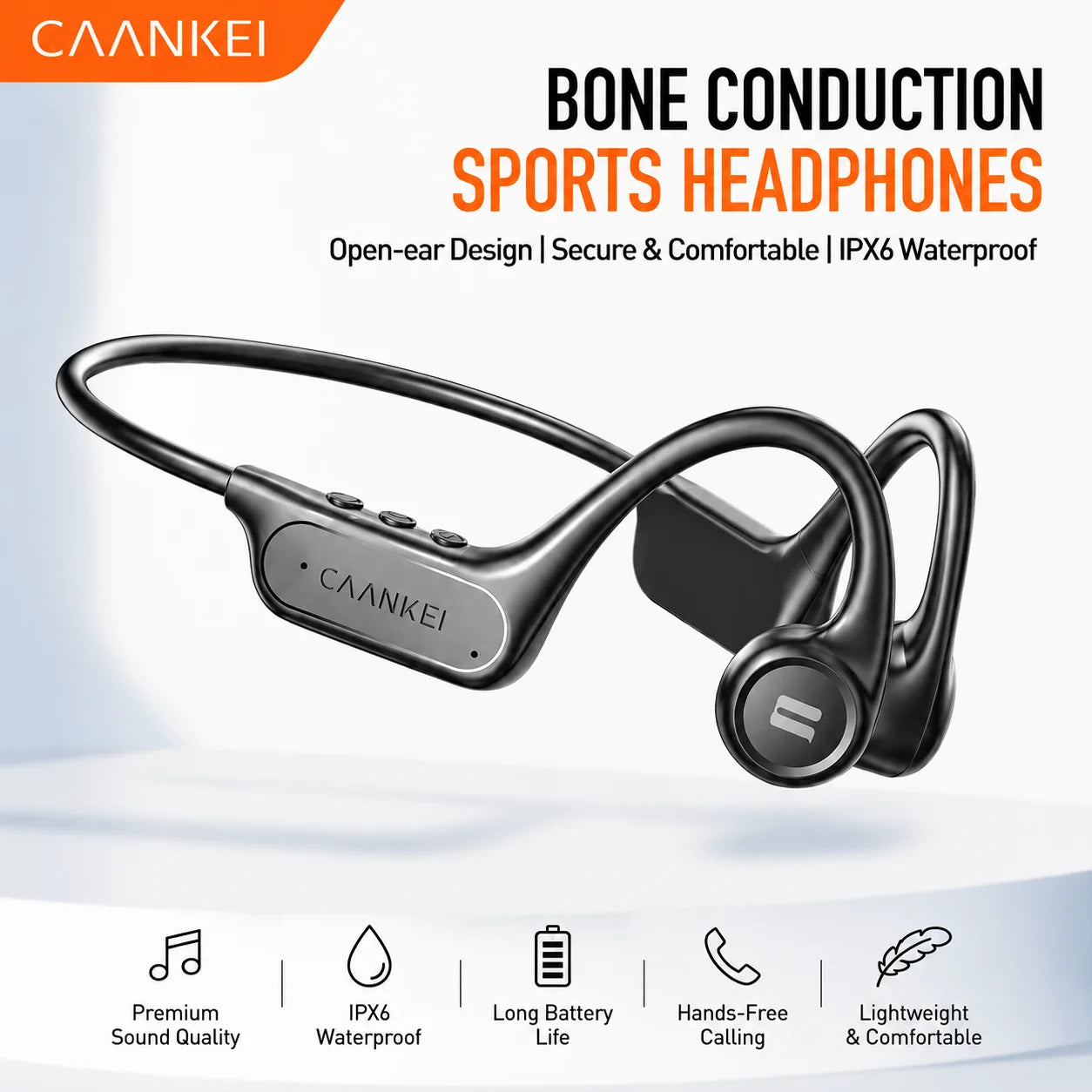 Bone Conduction Sports Earphones IPX6 Waterproof Bluetooth 5 4 Zpaxo
