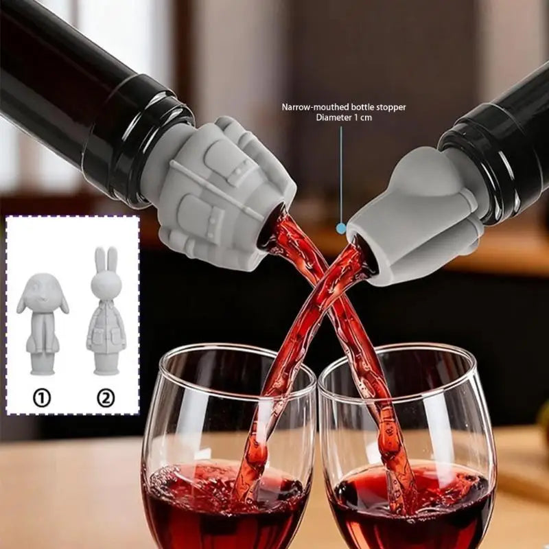 Silicone Red Wine Stopper Excellent Sealing Cartoon Animal Bottle Plug