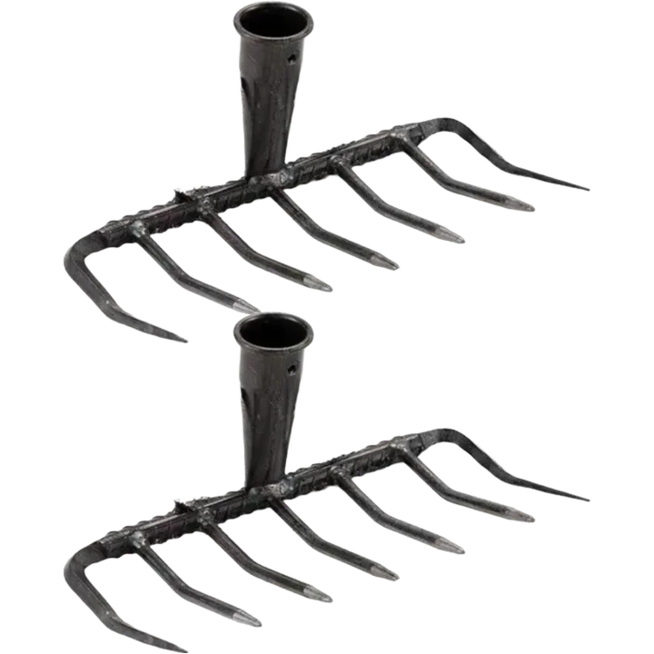 7-Tine Hardened Steel Rake Head – Heavy-Duty Garden Tool Garden Rake Head Zpaxo 2PCS