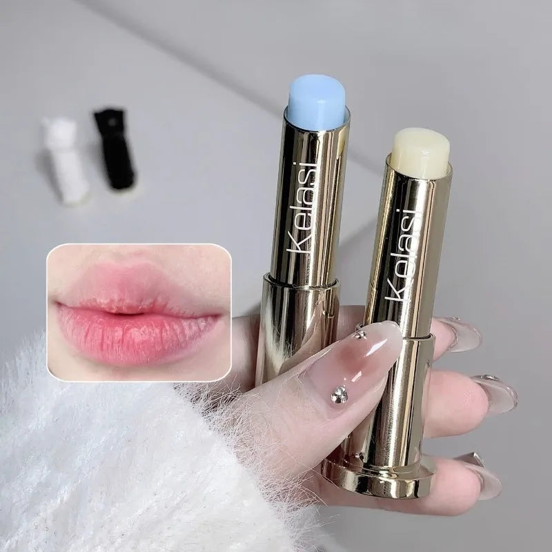 Cat Moisturizing Lip Balm White Blue Tint Crystal Jelly Colored