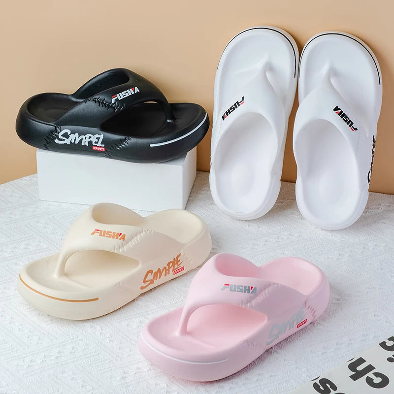 Soft Sole Platform Flip Flops Women 2024 Summer Beach Non Slip Men
