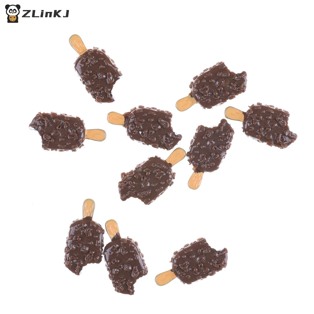 ▶5PCS Mini Dollhouse Chocolate Popsicle Food Model Miniature Home Kitchen Decoration Zpaxo